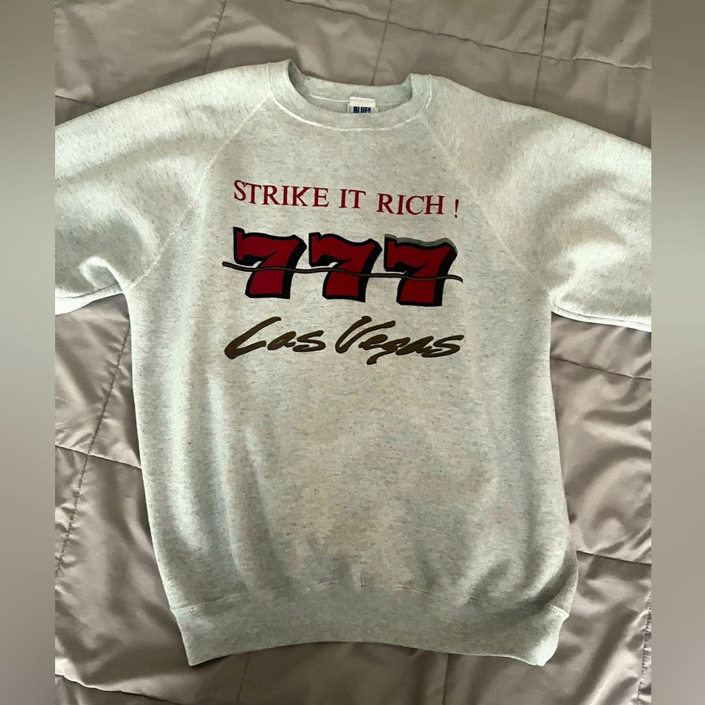 Comfy crewneck lucky 777 design lightweight built everyday wear